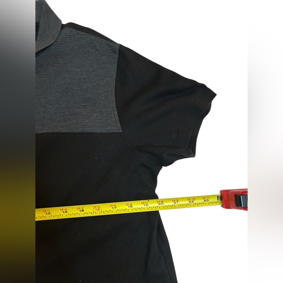 Alfani Men's Two-toned 1/4th Zip Black and Gray Polo Short Sleeve Shirt | Large - Picture 6 of 9